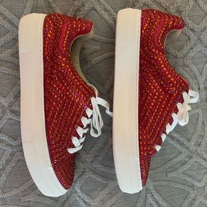 Almost new ruby red Betsy Johnson sneakers